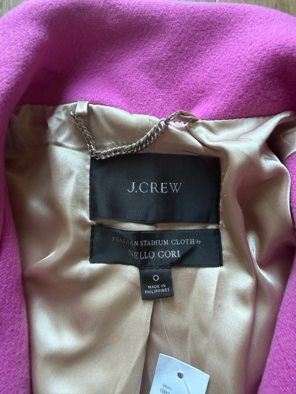 J. Crew Vibrant Pink Wool Blend Pea Coat - Picture 3 of 6